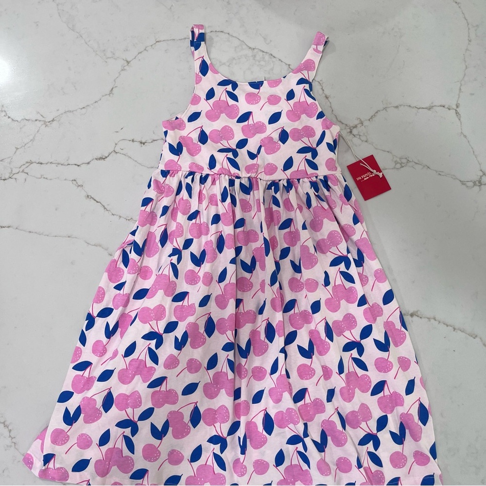 Du Pareil au Même Pink Cherry Print Cotton Sundress NWT Girls Size 10 (140 cm)